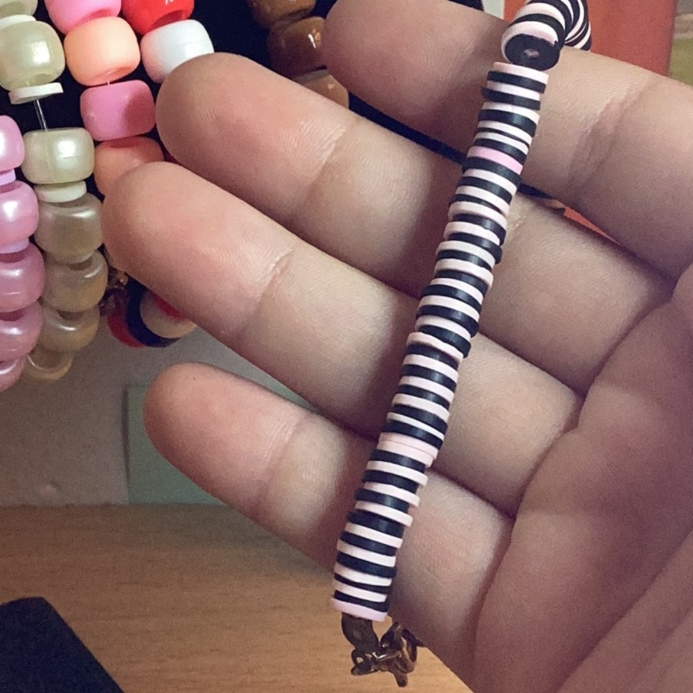 Pink black bracelet